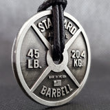 45lb. Weight Plate Pendant and Cord