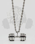 Silver Dumbell Pendant with Chain