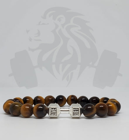 Live to Lift/Lift to Live Bracelet- Brown/Silver