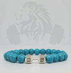 Live to Lift/Lift to Live Bracelet- Turquoise/Silver