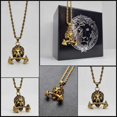 Lion Tribe Custom Logo Pendant w/ chain Gold